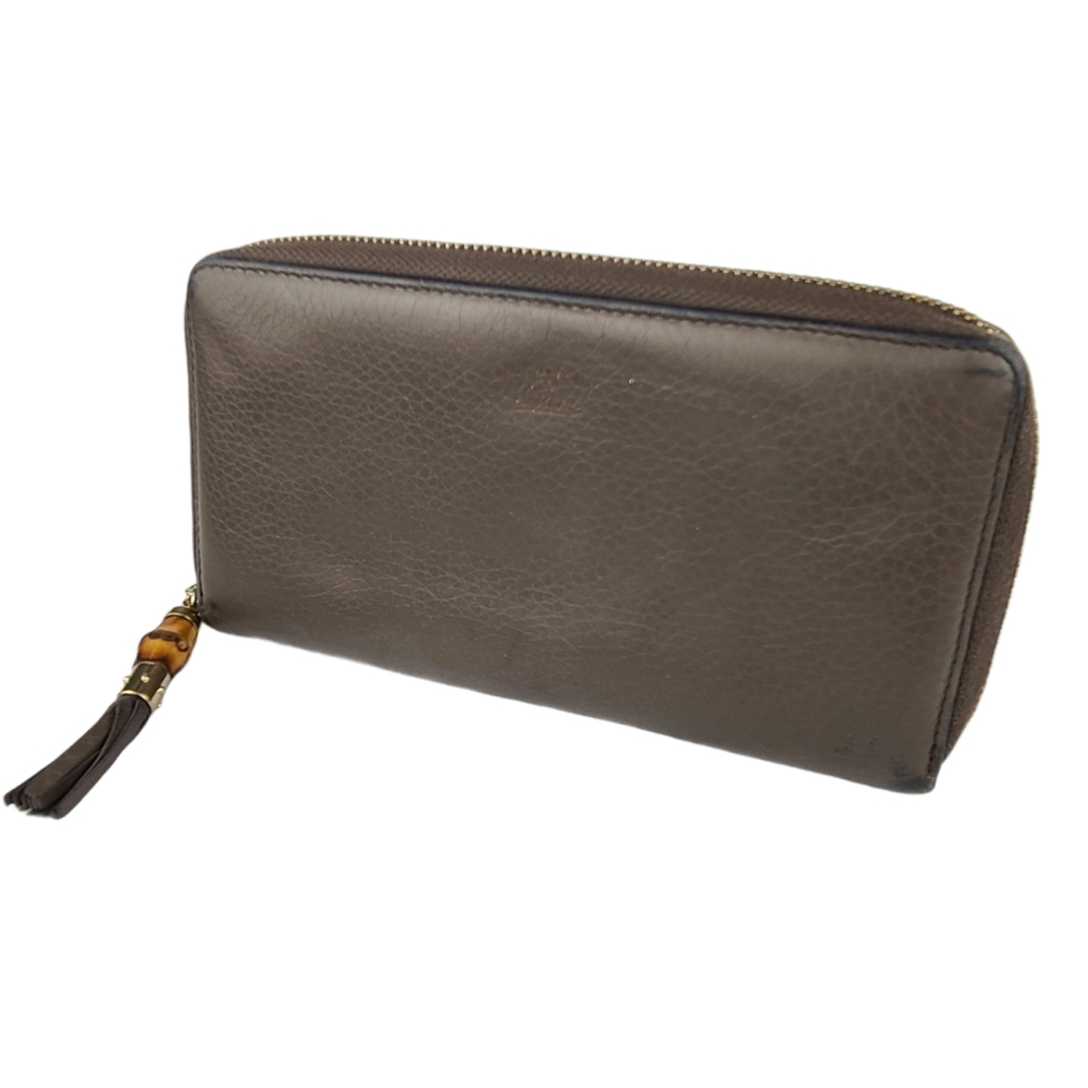 Gucci Swine Bamboo Leather Continental Wallet